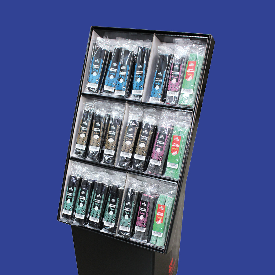 Aufsteller mit Lakritzstangen