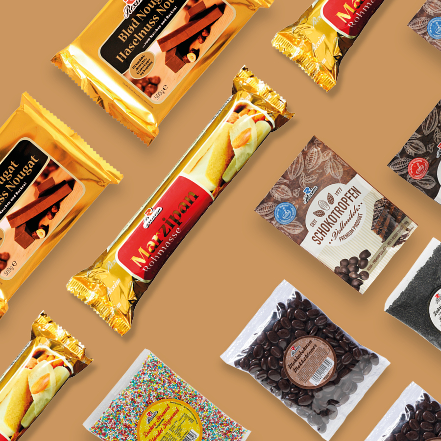 Collage verschiedener Backzutaten