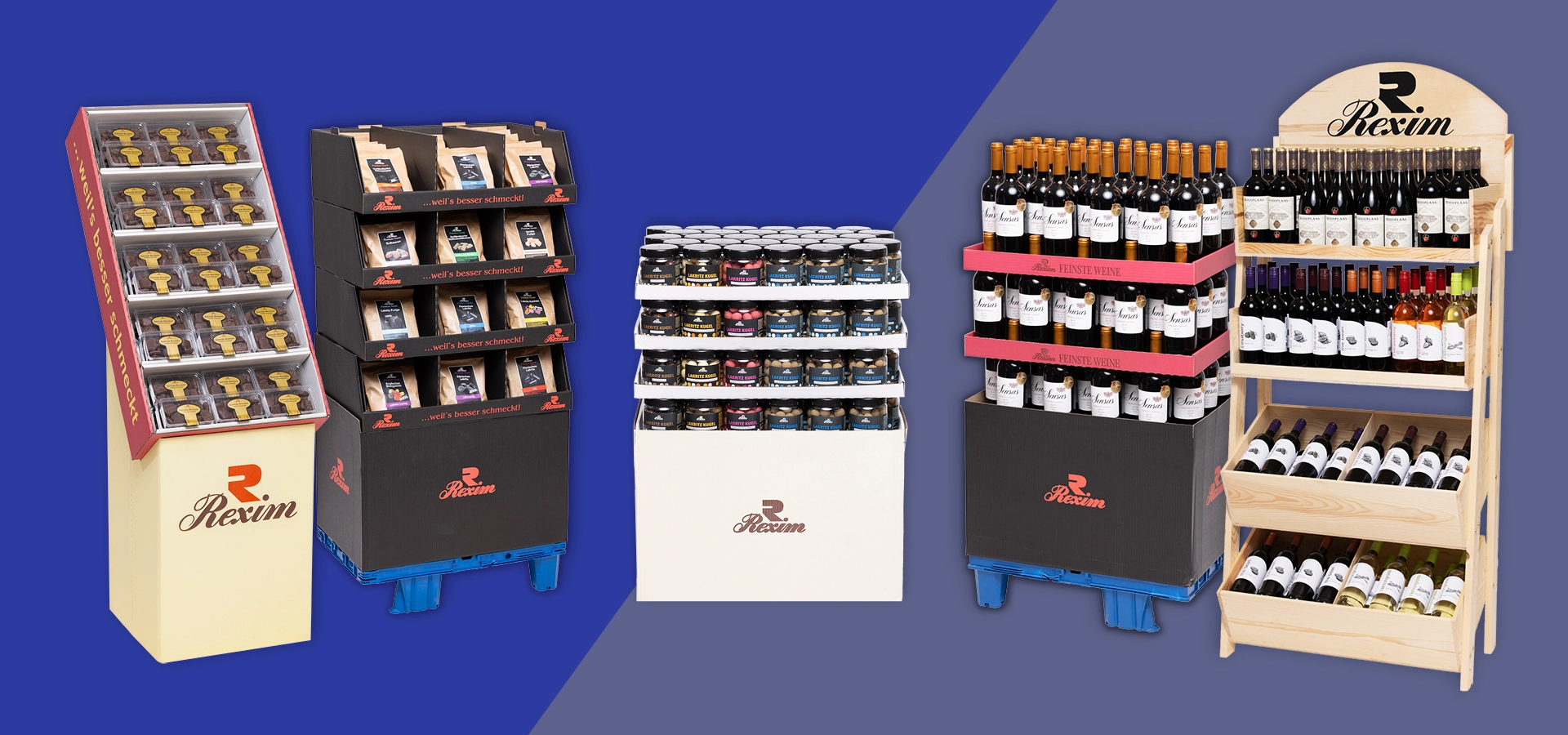 Collage verschiedener Aufsteller