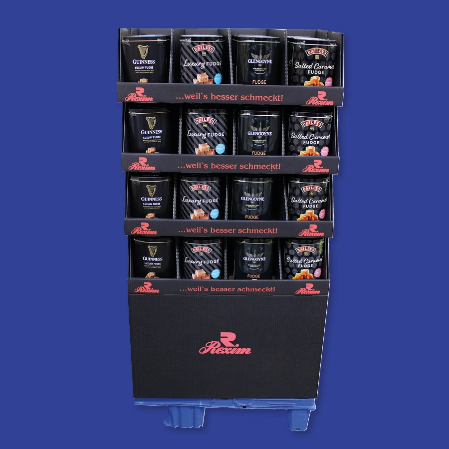 Aufsteller mit Toffee- und Karamellsüßigkeiten