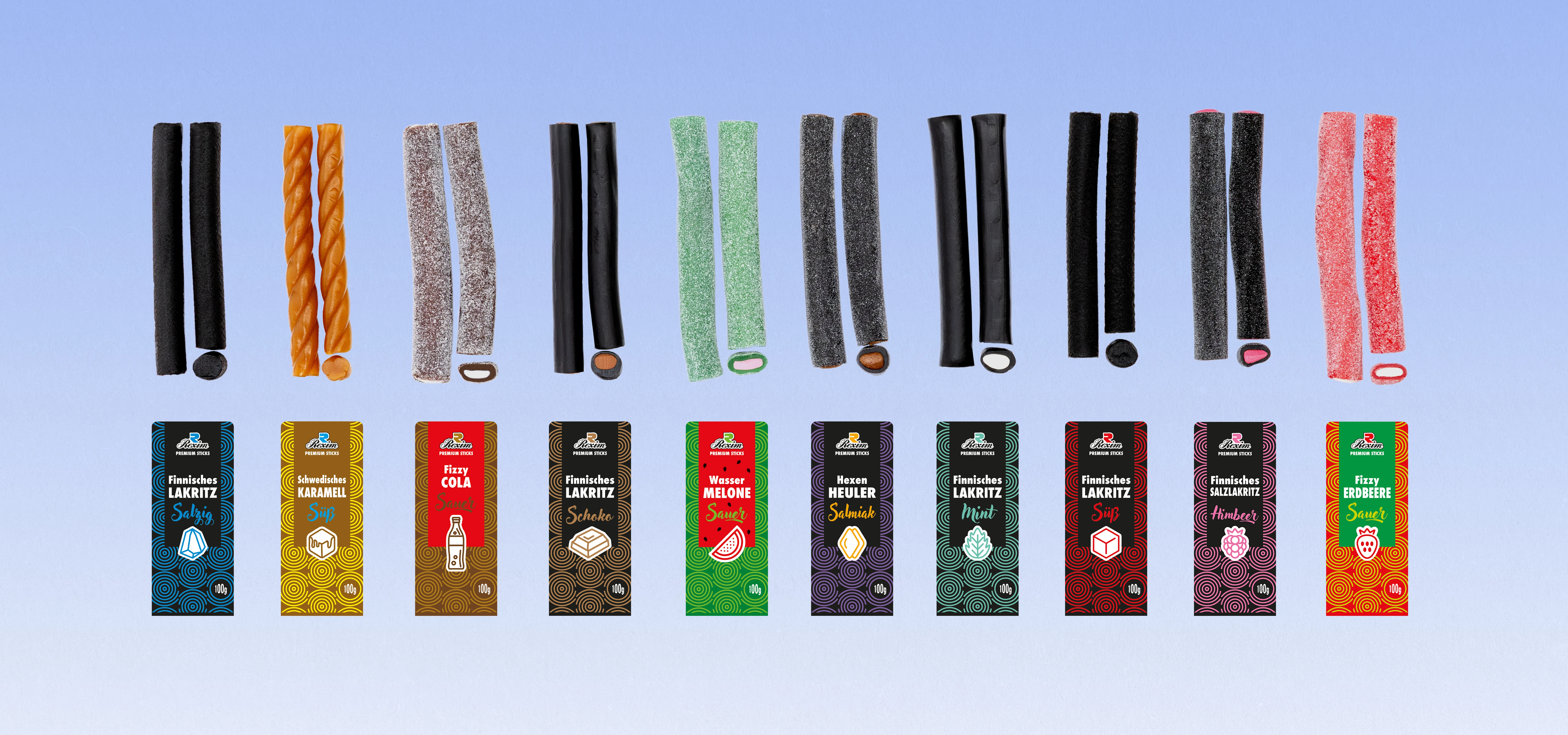 Foto verschiedener Lakritzstangen