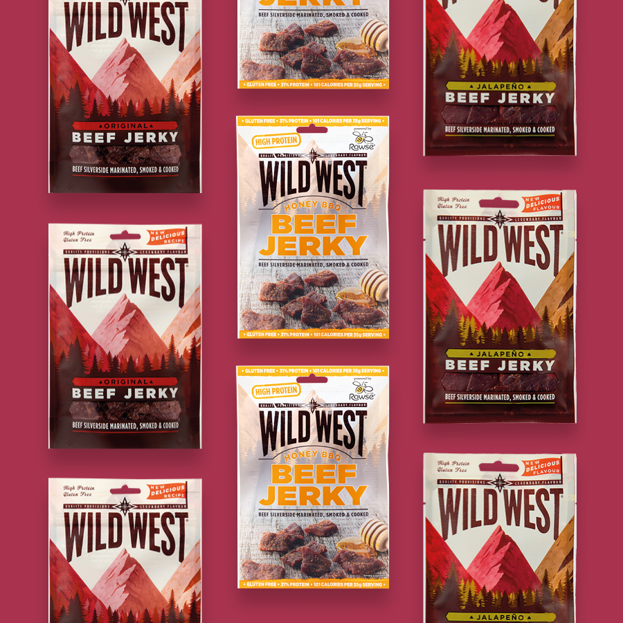 Verschiedene Wild West Beef Jerky Sorten