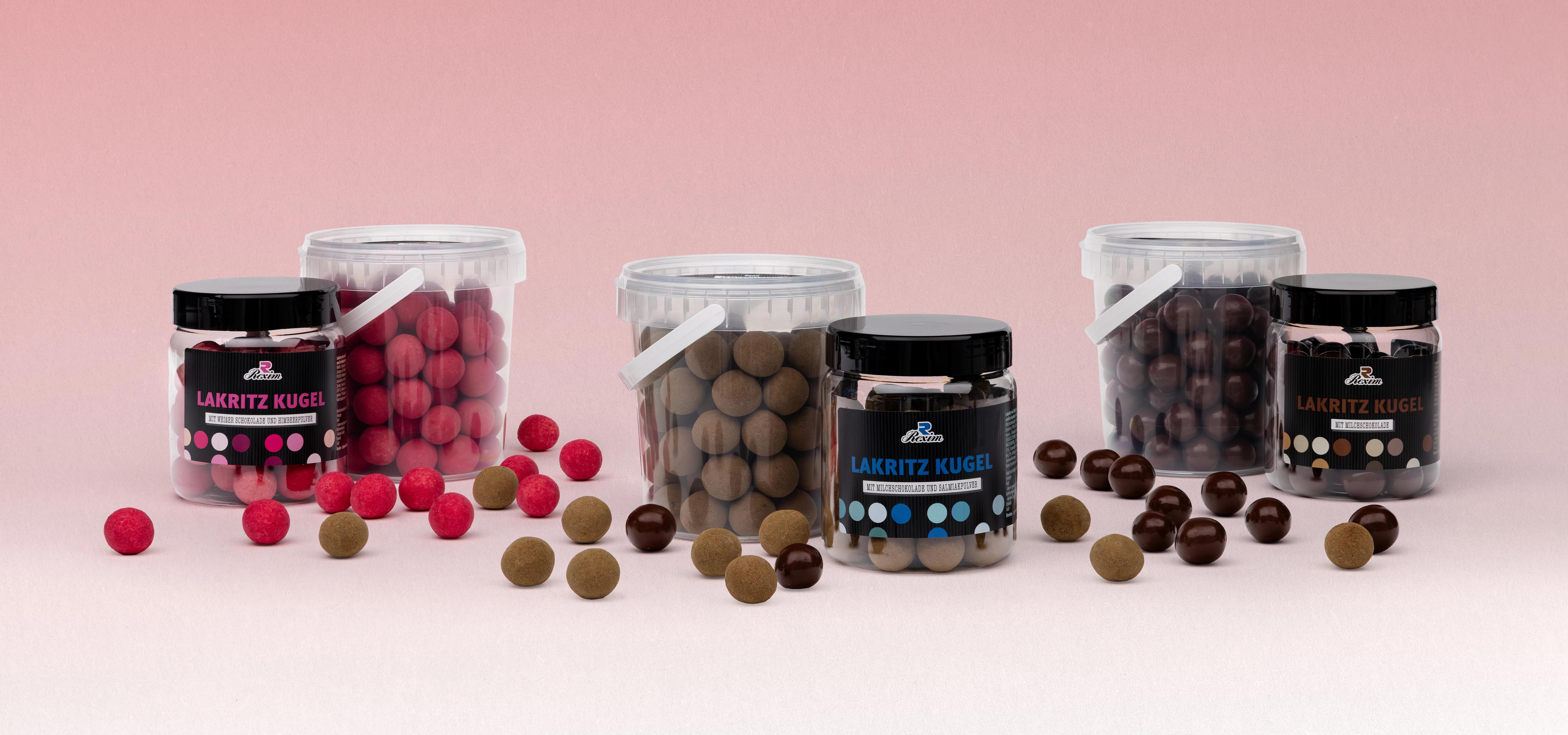 Foto verschiedener Lakritzkugeln