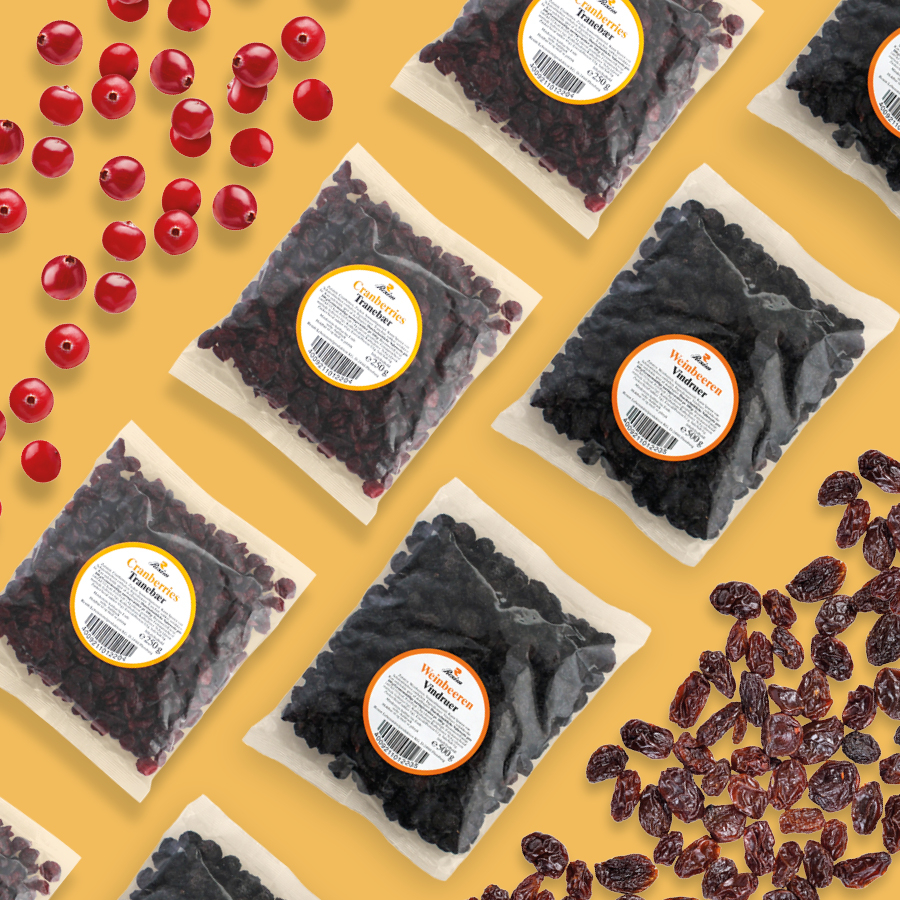 Weintrauben in verschiedenen Größen und Farben