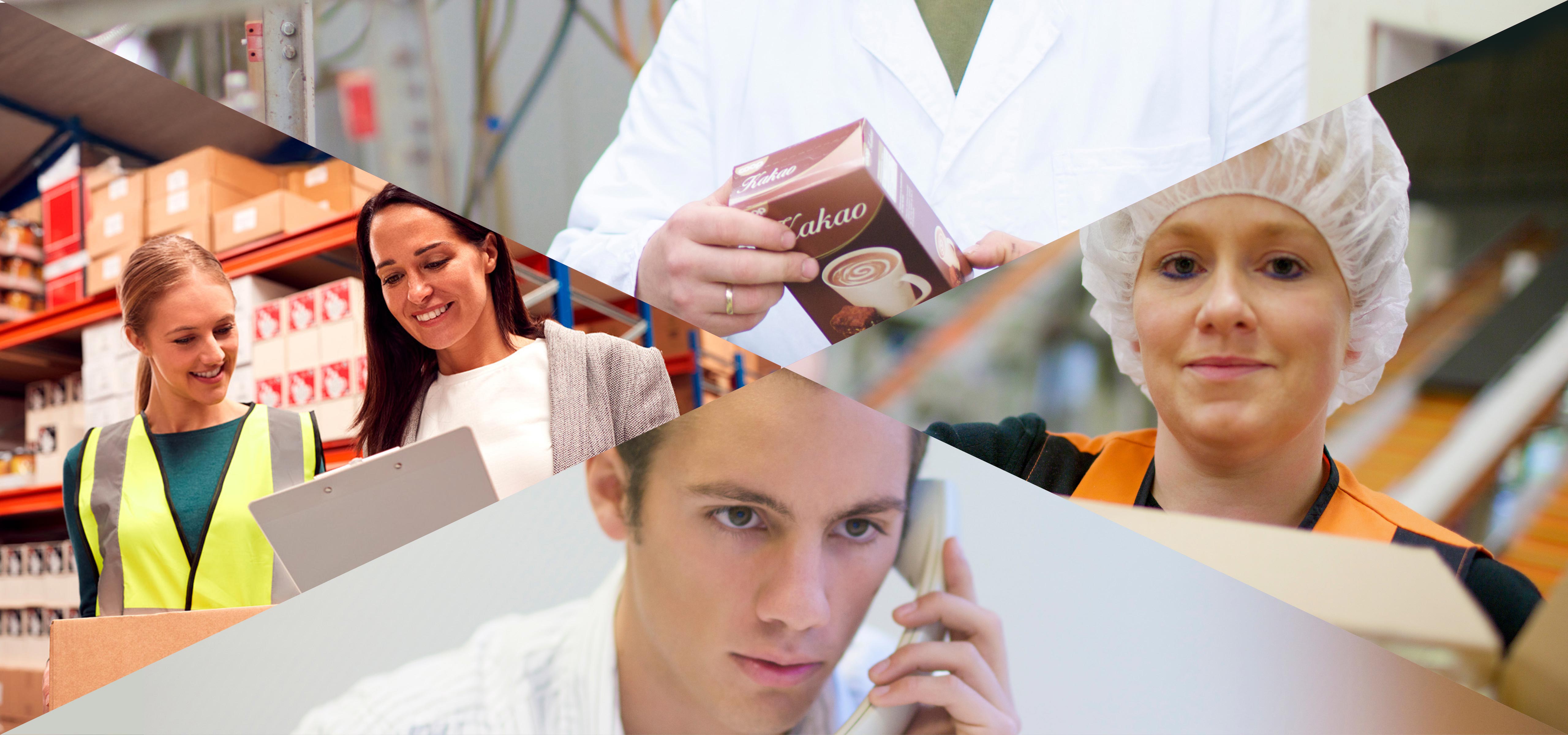 Collage aus verschiedenen Arbeitssituationen bei Rexim