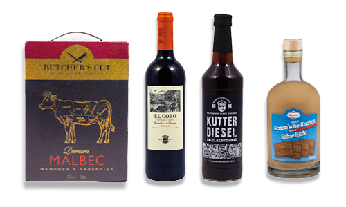 Verschiedene alkoholische Getränke